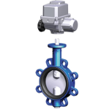 Series 012 PN10 with electric rotary actuator Deufra - Butterfly valve PN10 with elongated eyelets and electric rotary actuator Deufra